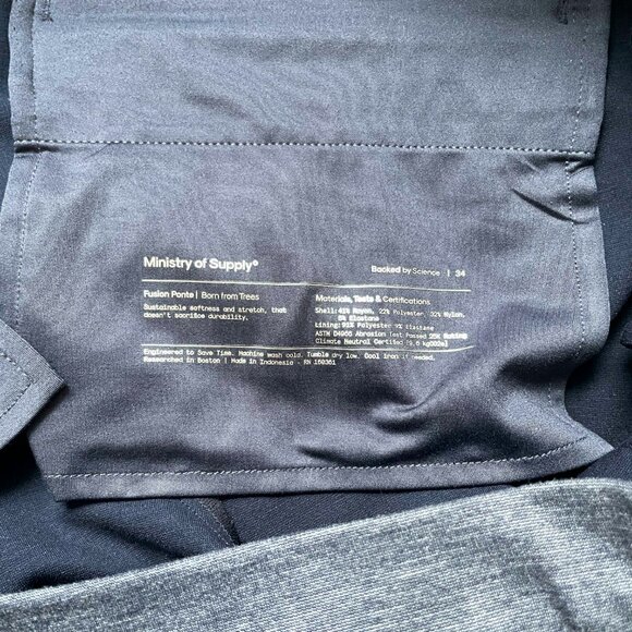 Ministry of Supply Men’s Fusion Pull On Pant Jogger Navy Heather Size 34 - Picture 6 of 10